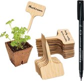 Plantlabel bamboe - 20 stuks - Incl. watervaste Staedler marker - Plantkaartjes, plantenlabels, plantenstekers, moestuinbordjes, plantstekers, plantenetiket voor in de tuin