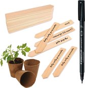 Premium plantlabel lindehout 20 stuks + gratis watervaste marker | 100% linde hout | Plantkaartjes, plantenlabels, plant labels, plantenstekers, moestuin bordjes, plantetiketten, etiketten, plantstekers, plantenetiket, plantenbordje voor in de tuin