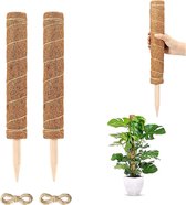 Agellic® Mosstok voor planten – Plantensteun voor Monstera – Plantenstok - Verlengbaar tot 67 CM – 2 X 40CM – Kokos