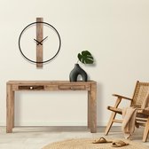 WOMO-DESIGN consoletafel bruin met 2 schouderlades, 76x132x40 cm, gemaakt van massief mangohout en MDF