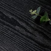 CiCiwind Zwart hout plakfolie zelfklevend behang meubelfolie 40 x 500cm wanddecoratie hout strepen wandbekleding houtlook behang hout gestreepte kast muur tafel kamer meubels vinyl