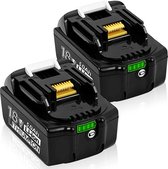 Gereedschapsaccu - vervangende accu voor Makita - set van 2 stuks 18 V 5.0 Ah BL1850B - LED display - 18V BL1830B BL1860B BL1840B BL1815 LXT-400