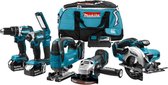 Makita DLX6082T Comboset - 18v Li-ion met 3x 5.0Ah accu's - voor (klop)boren, (slag)schroeven, zagen en slijpen