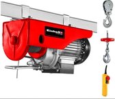 Einhell Elektrische Kabeltakel TC-EH 250 (500 W - noodstopschakelaar - automatische rem en eindaanslag - incl. 12 m twistvrije staalkabel - afbuigschijf met lasthaak en veiligheidsbeugel)