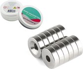 Super sterke ring magneten - 10 x 3 mm (10-stuks) - Rond - Neodymium - Minigadgets - Koelkast ringmagneten - Whiteboard magneten – Klein - Ronde - 10x3mm
