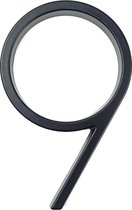 Amato Black nr. 9 - 125mm - zwart modern huisnummer - zwart huisnummer - huisnummer zwart