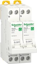 Fornuisgroep - 2P+2N - 16A - B-Karakteristiek - 6000A - Resi9 - Schneider Electric - R9P09816