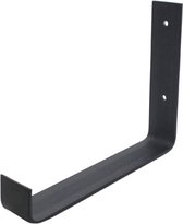 Maison DAM - 1x Industriële plankdrager L vorm up 20cm - Per stuk - Ambachtelijk - Muurbeugel - Mat zwart gepoedercoat - Metaal