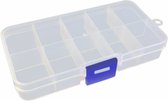 Fako Bijoux® - Opbergdoos - 10 Vakjes - Kralendoos - Opbergbox - Sorteerdoos - Verdeeldoos - Box - 13x6.5x2cm - 1 Stuk