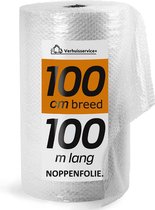 Noppenfolie XXL - 100cm x 100m - Bubble Wrap Rol - Bubbeltjes plastic - Extra sterk - Bescherm uw spullen - Voor inpakken en verhuizen - Bubbeltjesplastic