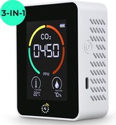 Professionele CO2 meter - Luchtkwaliteitsmeter - binnen - CO2 melder & monitor - Horeca - Thermometer - CO2 detector - Koolstofdioxide meter - Inclusief Nederlandse Handleiding