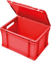 Stapelbak met deksel - 400x300x240 mm - Rood