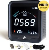 Tool Meister Carbo - CO2 Meter met Hygrometer & Thermometer - voor Binnen/Horeca/Scholen - Draagbaar - NDIR sensor