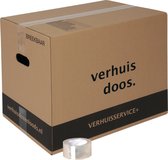 Verhuisdozen - 20 stuks - incl. tape - 60 Liter - Extra stevige Verhuisdoos - Dubbel golf karton - 50kg draagvermogen