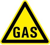 Waarschuwingsbord gas - kunststof 100 mm
