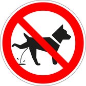 Bordje verboden te plassen voor honden - veiligheidsborden - kunststof - 100 mm