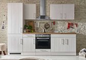 Goedkope keuken 270  cm - complete keuken met apparatuur Anton  - Wit/Wit - soft close - keramische kookplaat - vaatwasser - afzuigkap - oven    - spoelbak