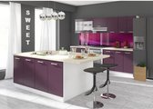 ULTRA Keukeneiland L 200 cm met werkblad - matte aubergine