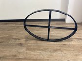 Stalen Ossenoog enkel glas zwart