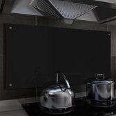 VDXL Spatscherm keuken 100x50 cm gehard glas zwart