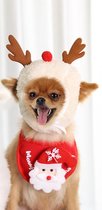 Honden Hoedje Kerst - M/L - Wit - Rudolph - Kerstmishoedje - Kerstoutfit - Hondenkleding - Huisdierenhoedje - Kersthoedje Hond - Hoed voor Honden - Huisdieren Hoofddeksel - Christmas Hat Dog - Doghat - Honden Pet - Kattenhoed - Kattenkleding