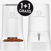 Automatische voerbak - Water en Voer - Kat/Hond - 2 stuks - 3,8L - Wit - automatisch