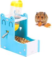 Consumerce® Premium 2-in-1 Drink- en Voederbak voor Hamsters Blauw | Hamsterkooi | Hamsterspeelgoed | Hamster Huisje | Hamster Kooi | Hamstervoer | Hamster Drinkfles | Hamster Voer | Hamster Eetbakje