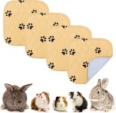 VANESTE Cavia Bodembedekking Strooiselmat - Bodembedekking Knaagdieren en Konijnen - Fleece Pee Pads - Stofvrij - Wasbaar - 30x30 cm - 4 Stuks