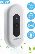 Vulpes Pets® Air Eliminator Pro - Kattenbak Geurverdrijver - met Ozon, Infraroodsensor en Oplaadbaar - Duurzame 2600 mAh Batterij - Anti-Kras - Wit