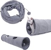 Kattentunnel / konijnentunnel - Grijs - Groot - meerdere gangen - konijnen / katten speelgoed - Puppy tunnel