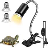Warmtelamp reptielen Zwart - schildpad terrarium uvb warmte lamp voor reptielen E27 UVA + UVB Hot Spot lamp voor reptielen aquarium reptielen 25W-75W