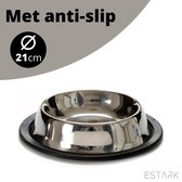 ESTARK® Drinkbak - Waterbak 21CM - Hond - Kat - Voerbak - Voederbak - Antislip Rubber - Honden / katten - Eten - Eetbak - Huisdier - Drinken - Afneembaar - Stevig - Design - Diameter 21cm