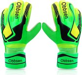 Obbsen|  Keepershandschoenen met Fingersave | Keeper Voetbalhandschoenen met Extra Sterke Grip | Maat 6 | Groen