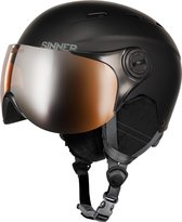 SINNER Typhoon Visor Skihelm - Zwart - Unisex - Maat 53 (S)