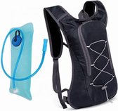 Drinkrugzak met Drinksysteem - Inclusief Waterzak van 2 Liter - Rugzak voor Hiken - Rugzak Wintersport - Hardlopen - Wandelen - Zwart - Wielrennen - Hardloop rugzak - zoals Camelbak