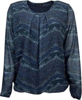 Pink Lady dames blouse LM blauw print - maat XL