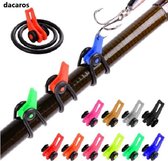 Vishaak veilige Houder voor Kinderen Jig Haken FishHook Safe Holder Jig Hooks Hengelsport vissen per 10 stuks in kleur geel - zwart - groen en brons zie Fotos