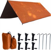 TDR - Outdoor Draagbaar Zonnescherm Met Opbergtas - Waterdicht-SPF -  camping zonnescherm waterdicht scherm 300 * 300cm - 3-4Personen - Orange