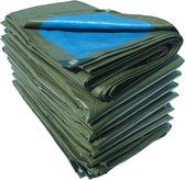 GENERIC - stoffen zeildoek met oogjes om de 50 cm - 8x12 m - 96m² - 140g/m² - polyethyleen - groen/blauw