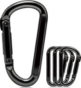 Karabiner 8 cm - 8mm - Standaard - Zwart - Carabiner - Karabijnhaak - Musketonhaak