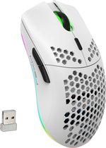 HXSJ T66 2.4G Draadloze  Gaming Muis - Computermuizen - Ultra licht - Compact Voor Onderweg - RGB Verlichting - Wit