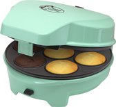 Bestron 3-in-1 cakemaker in retro-design, met 3 verwisselbare bakplaten: donut-, cupcake- en cakepopmaker, met indicatielampje & antiaanbaklaag, 700 watt, kleur: mint