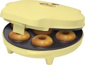 Bestron Donutmaker in Sweet Dreams design, met bakindicatielampje & antiaanbaklaag, 700W, kleur: geel