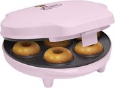 Bestron Donutmaker in Sweet Dreams design, met bakindicatielampje & antiaanbaklaag, 700W, kleur: roze