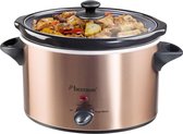 Bestron elektrische Slowcooker, met keramische pan en glazen deksel, voor 5 tot 6 personen, Inhoud: 4,5 liter, 225W, kleur: koper