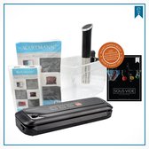 Wartmann 1508 Sous Vide Stick Set - Inclusief Vacuümmachine, Vacuumzakken & Rollen, Waterbak en Sous Vide kookboek (E-Book)