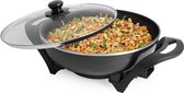 Tristar Elektrische Wok PZ-9130  – Elektrische hapjespan 4,5 liter – Elektrische koken inclusief deksel - 1500W - Zwart