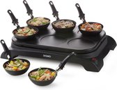 Domo DO8710W - 2-in-1 Wokset + Pannenkoekenplaat - 6 pannetjes