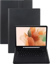 Samsung Galaxy Tab S7 FE Hoesje Toetsenbord Hoes Luxe Keyboard Case Cover (12,4 inch) - Zwart