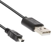 Mini USB kabel 2.0 - Zwart - 1.5 meter - Allteq